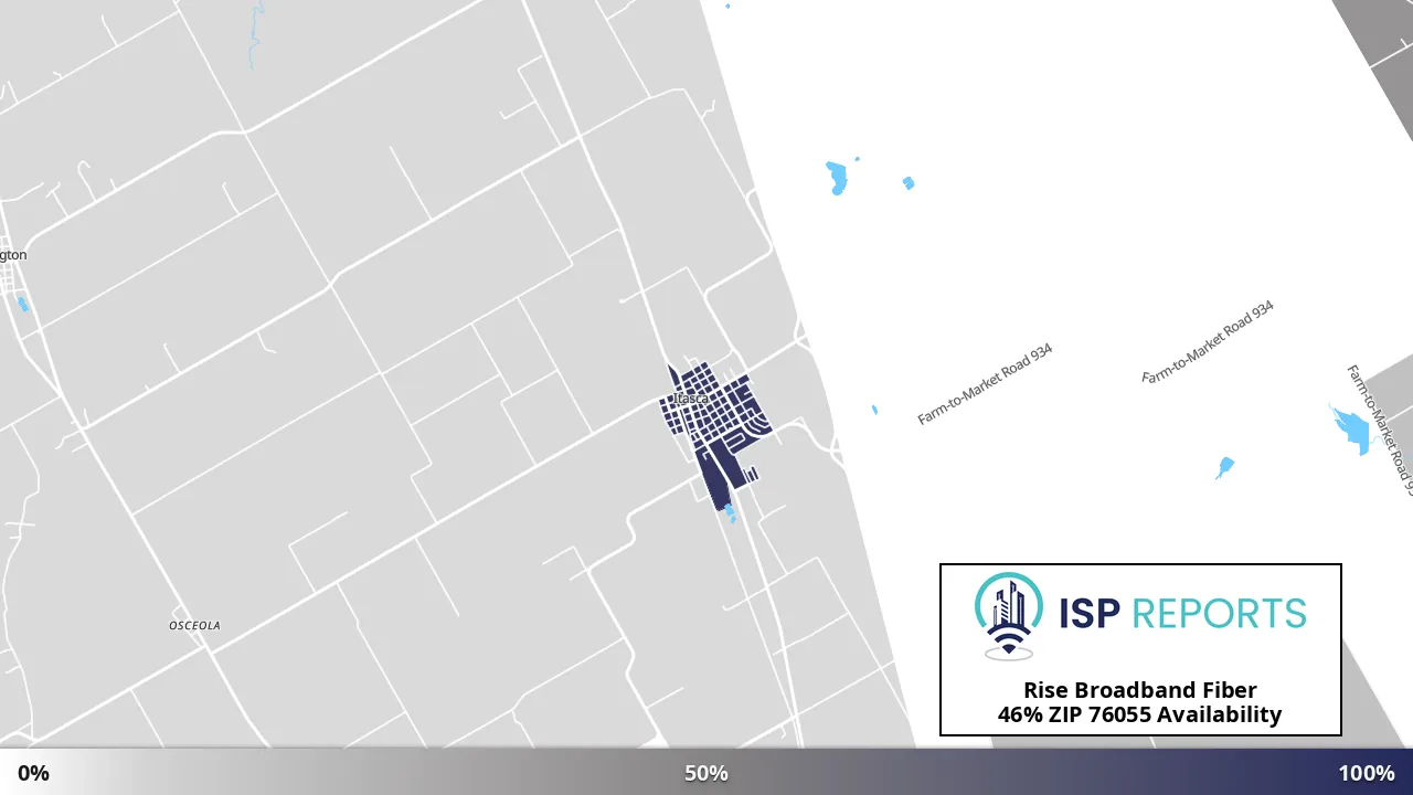 76055, TX map of internet availability