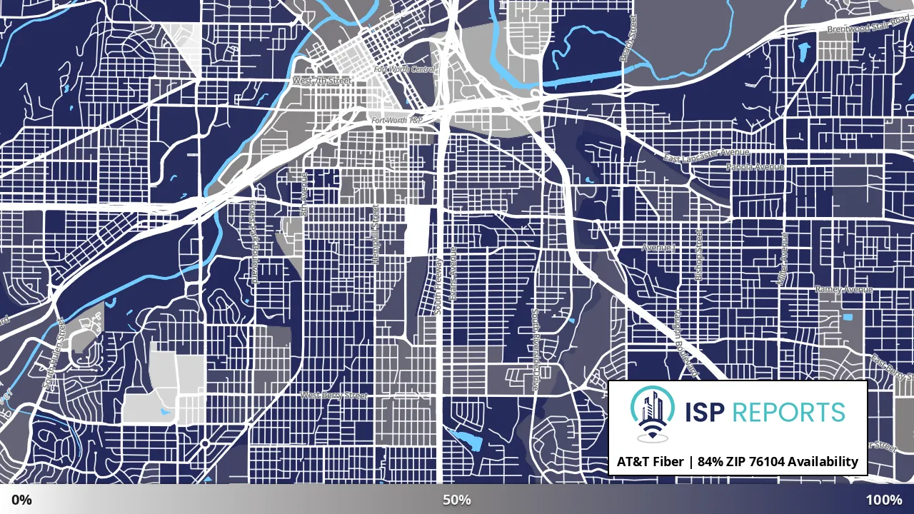 76104, TX map of internet availability