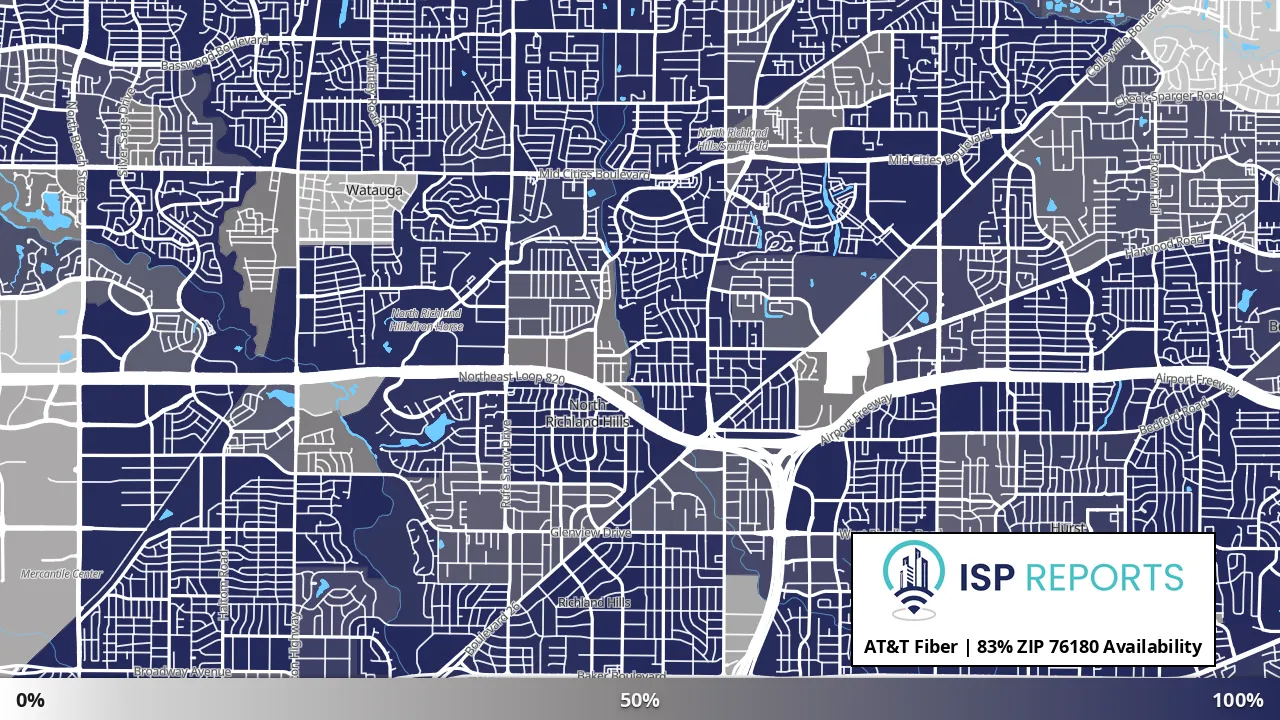 76180, TX map of internet availability