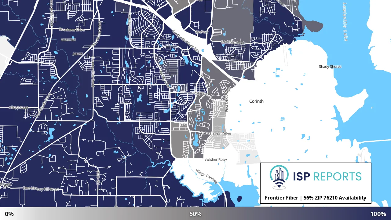 76210, TX map of internet availability