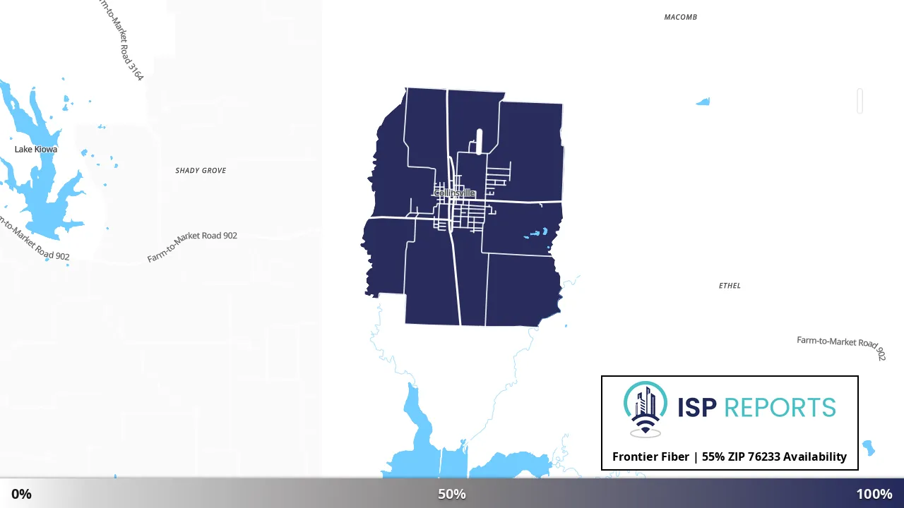 76233, TX map of internet availability