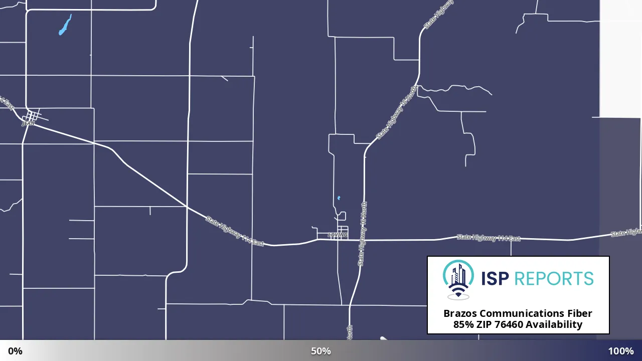76460, TX map of internet availability