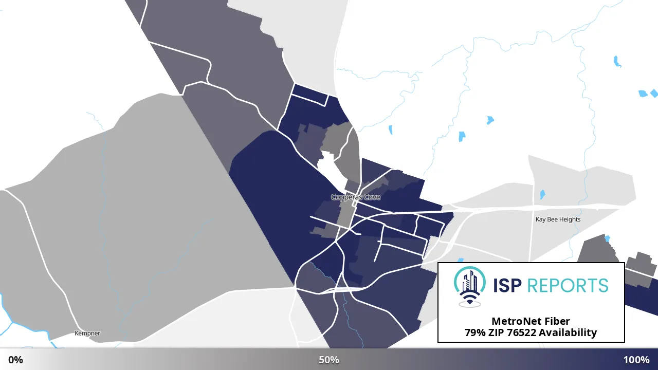 76522, TX map of internet availability