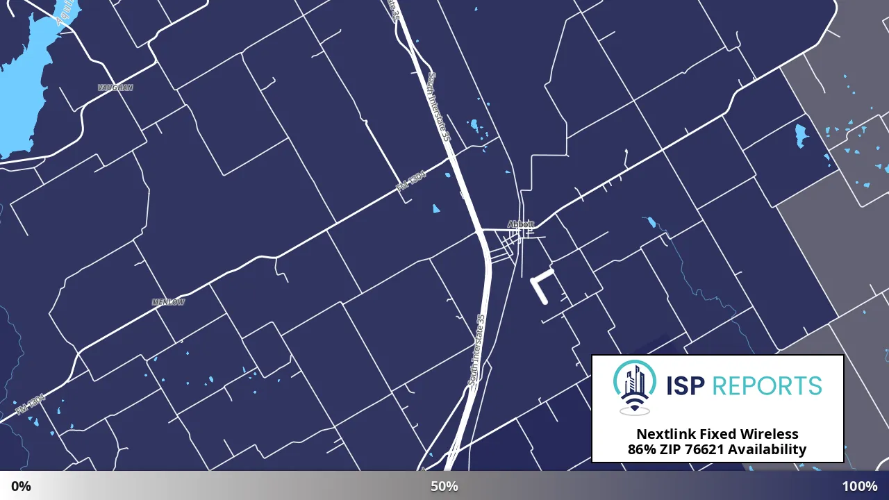 76621, TX map of internet availability