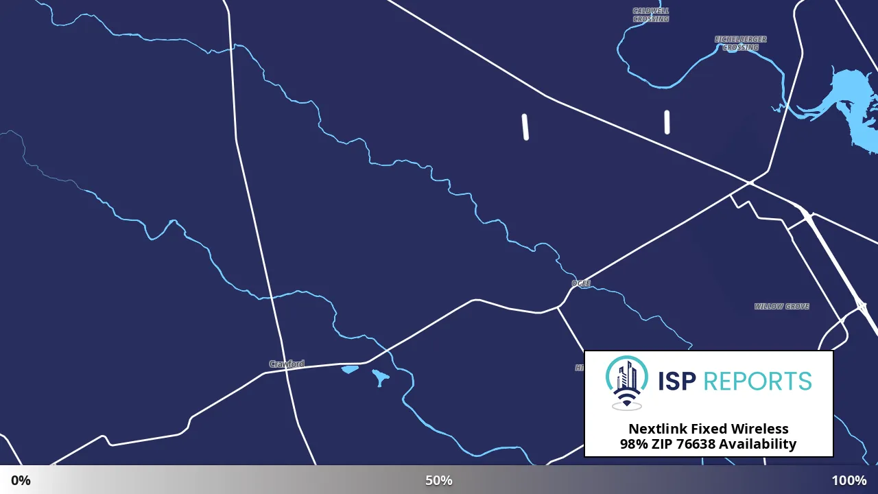 76638, TX map of internet availability