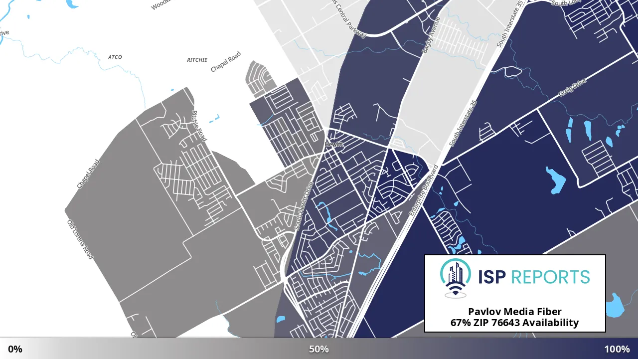 76643, TX map of internet availability