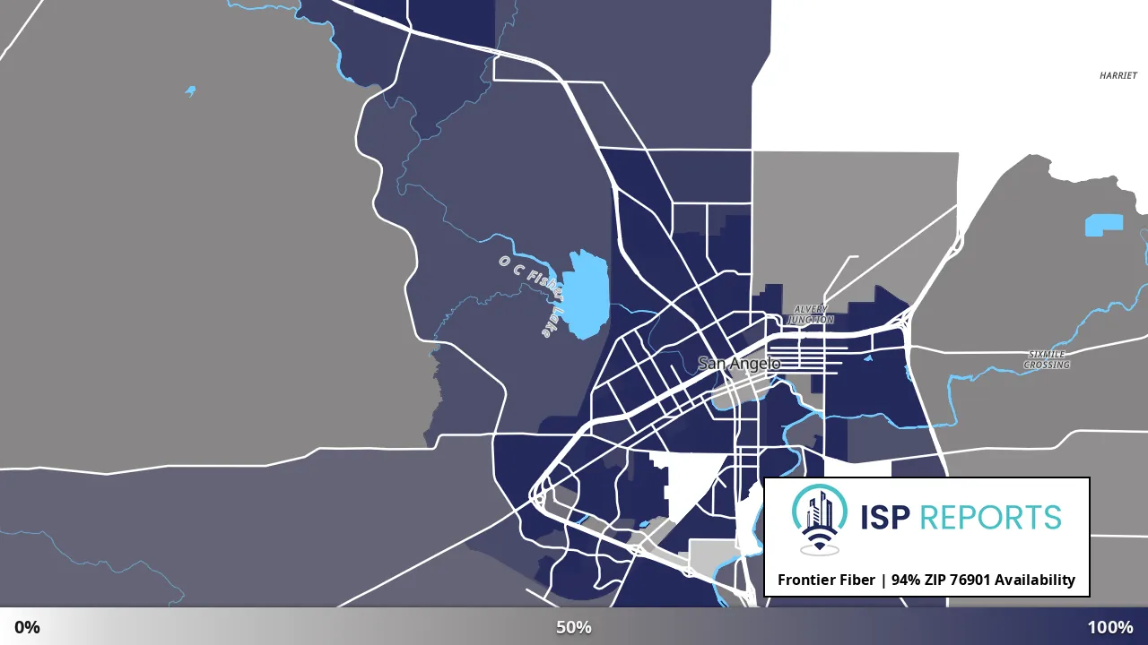 76901, TX map of internet availability