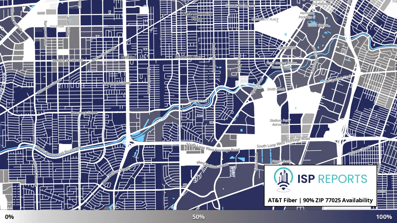 77025, TX map of internet availability