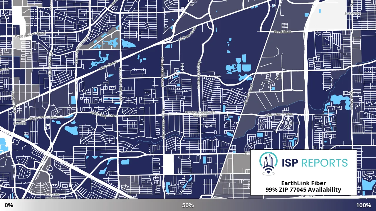 77045, TX map of internet availability