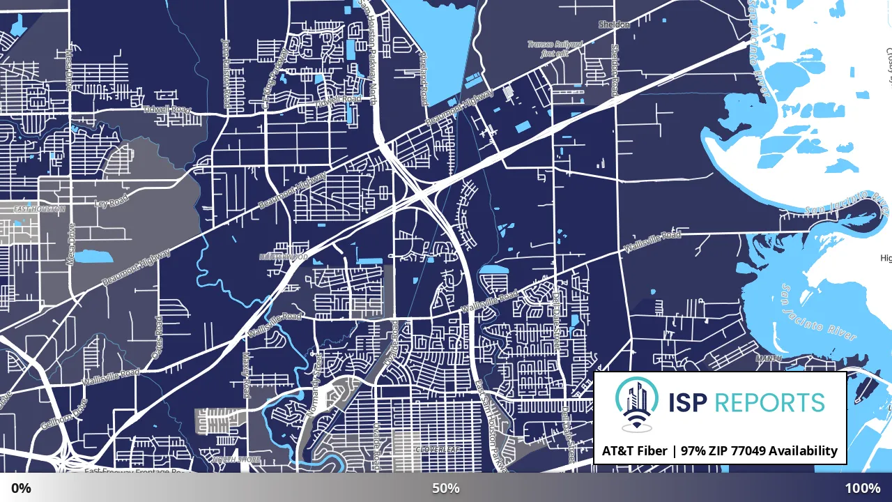 77049, TX map of internet availability