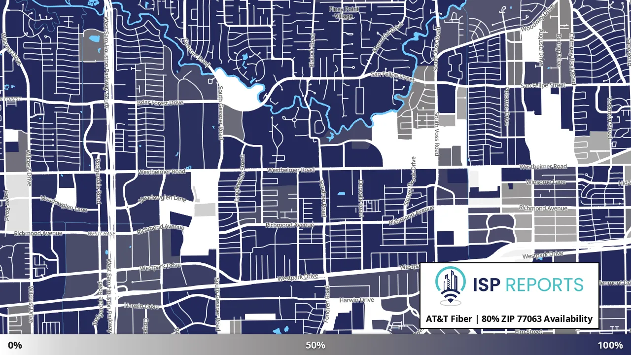 77063, TX map of internet availability