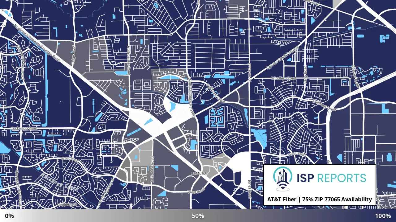 77065, TX map of internet availability