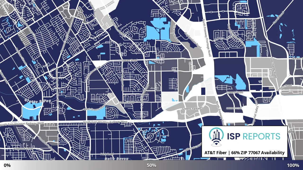 77067, TX map of internet availability