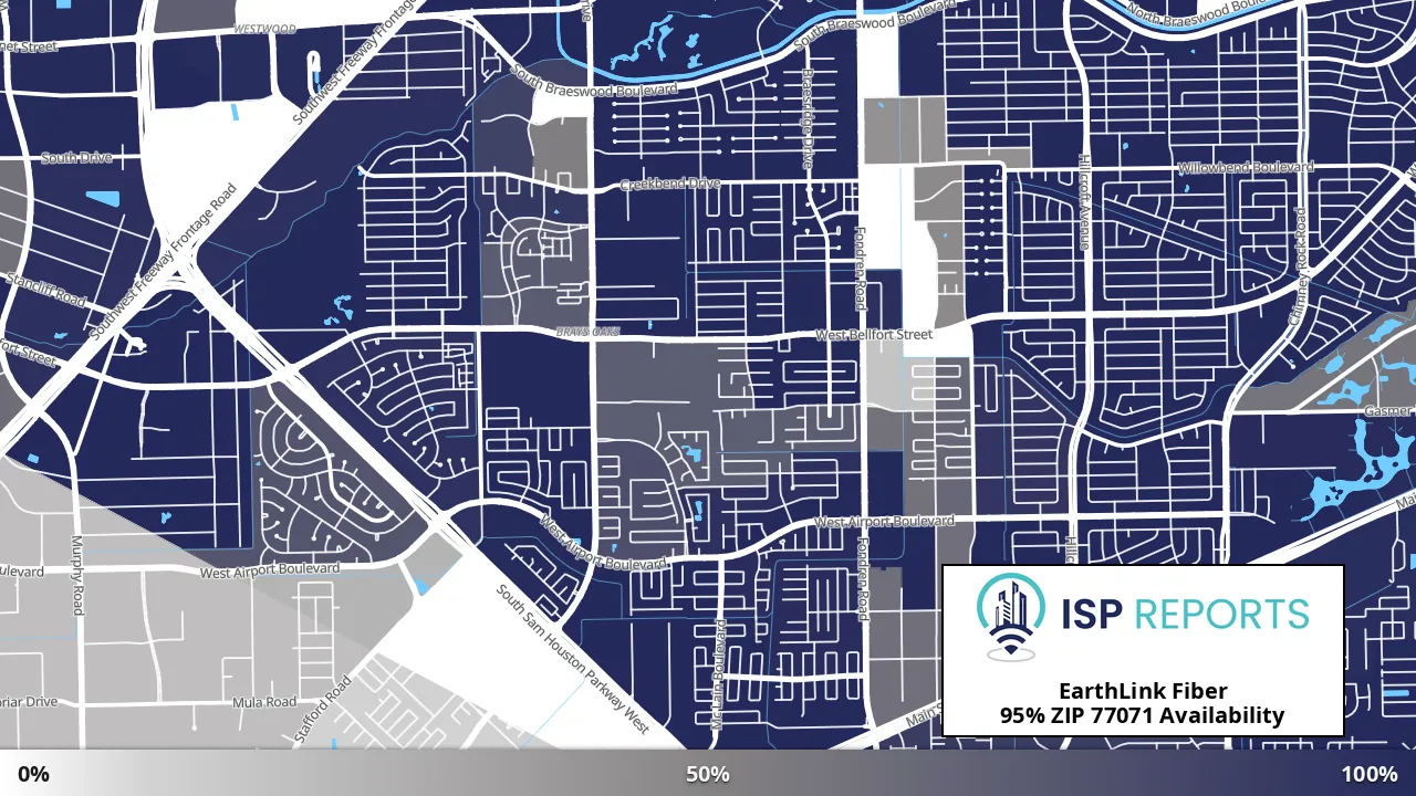 77071, TX map of internet availability