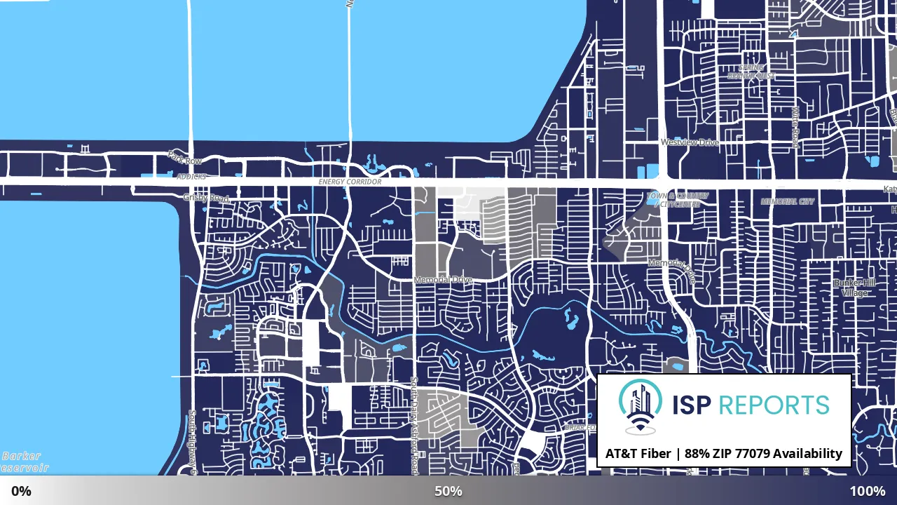 77079, TX map of internet availability