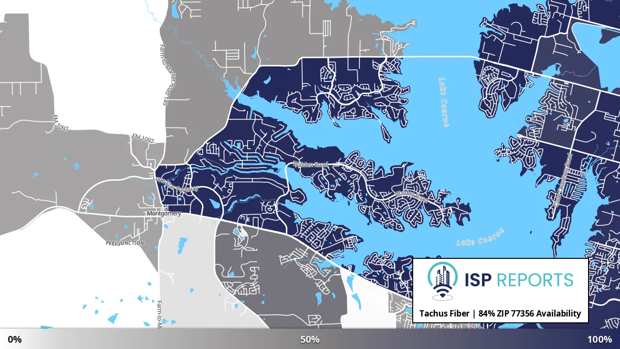 77356, TX map of internet availability