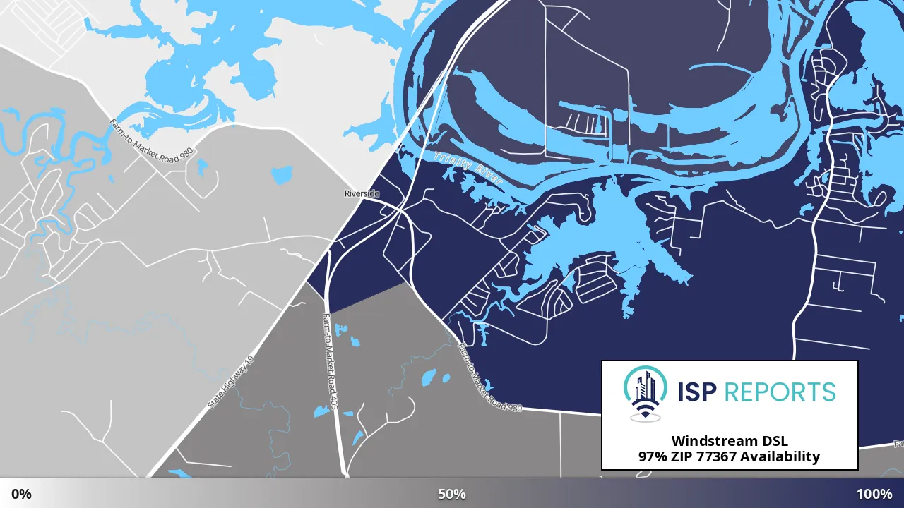 77367, TX map of internet availability
