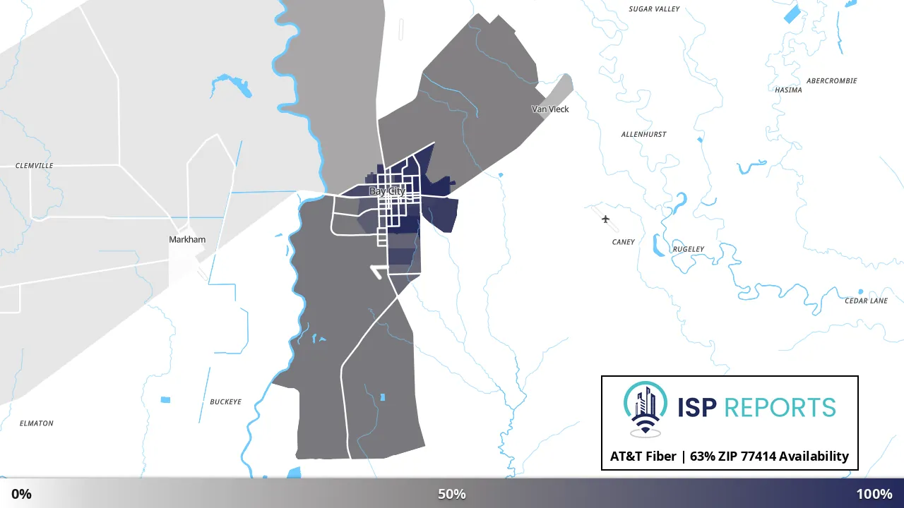 77414, TX map of internet availability