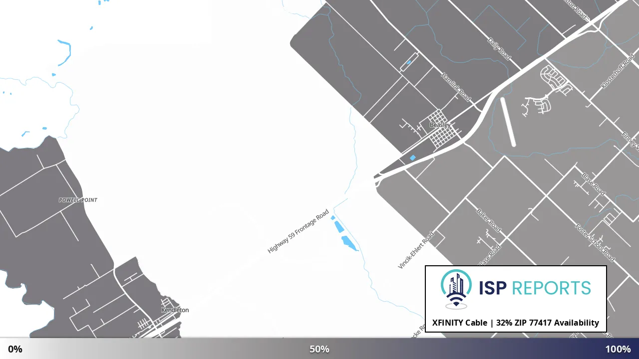 77417, TX map of internet availability