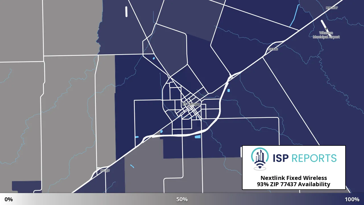 77437, TX map of internet availability