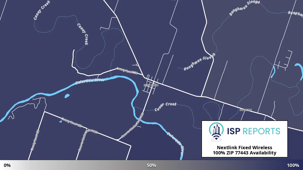 77443, TX map of internet availability
