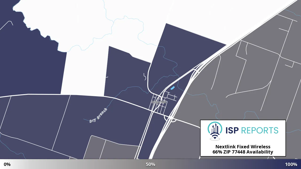 77448, TX map of internet availability