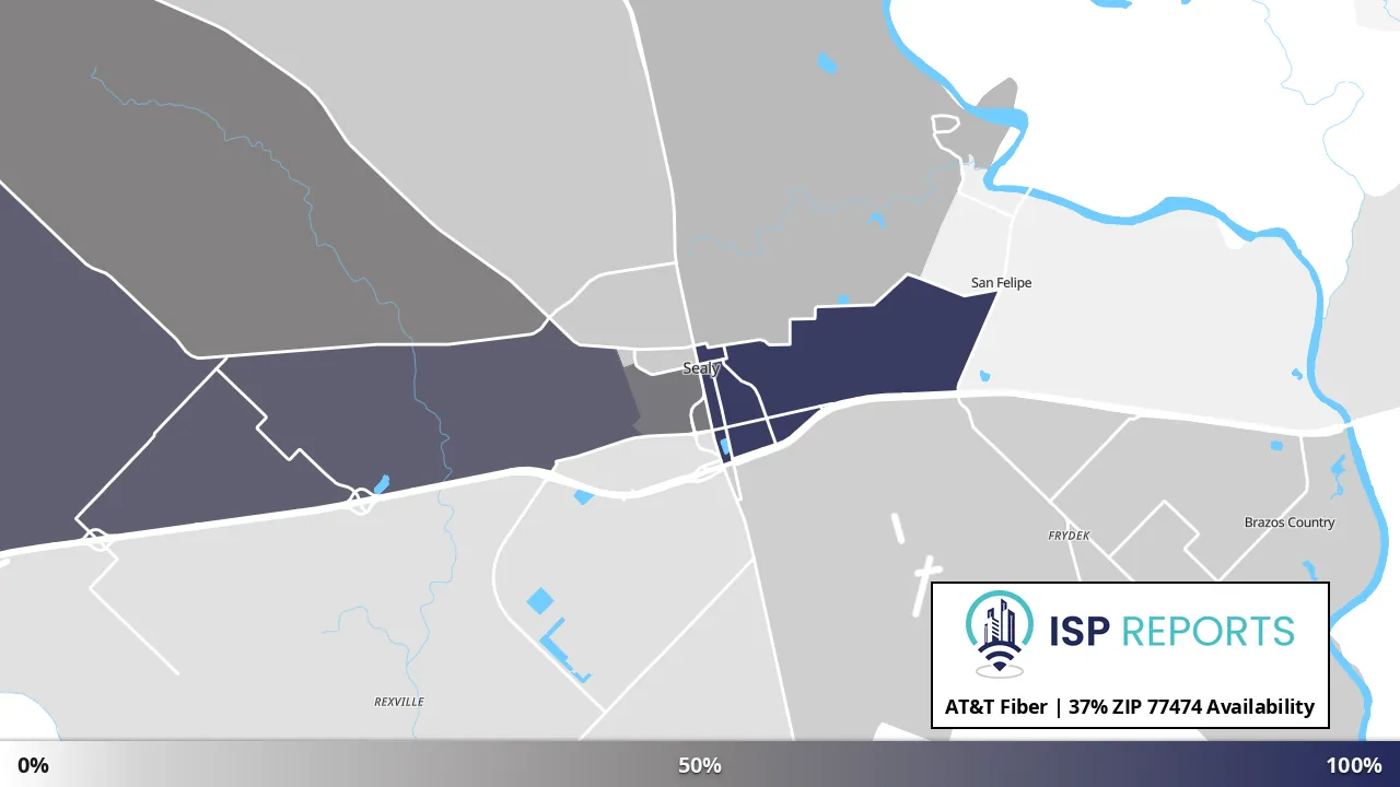 77474, TX map of internet availability