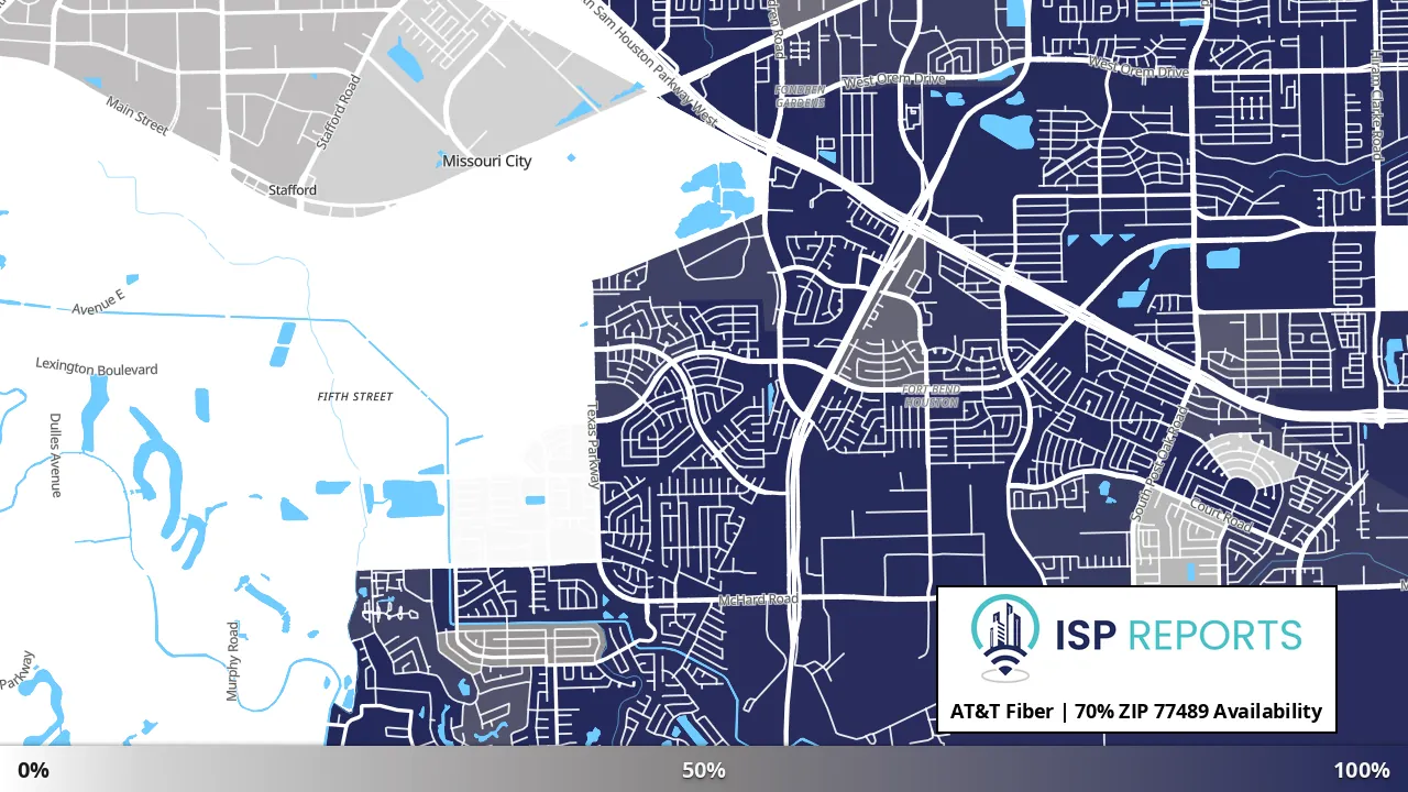 77489, TX map of internet availability