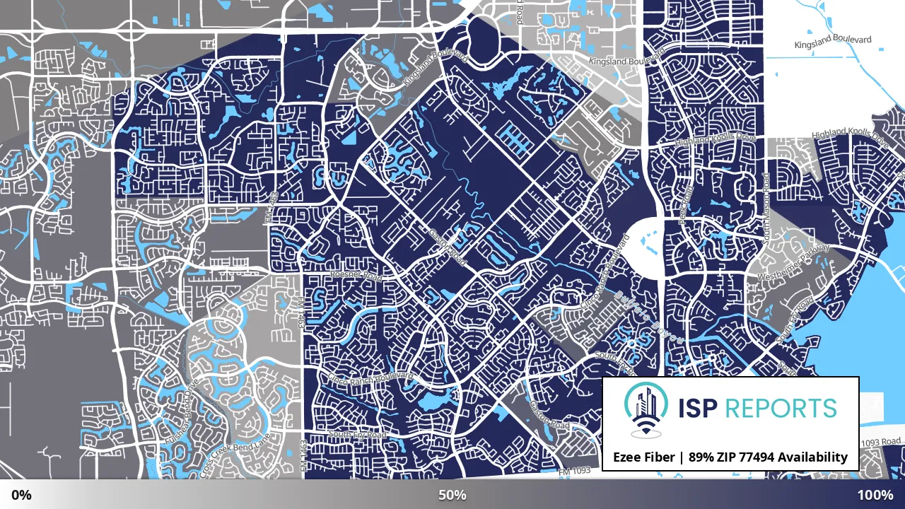 77494, TX map of internet availability