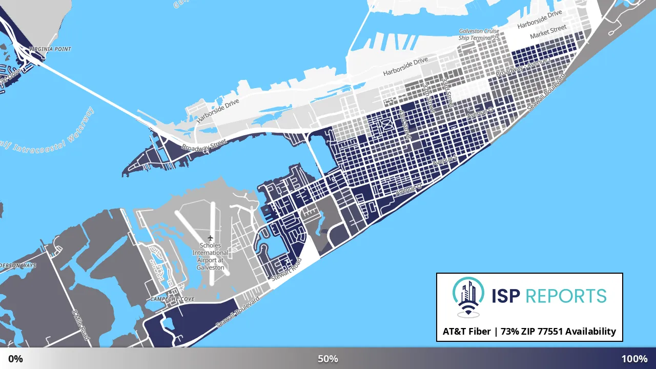 77551, TX map of internet availability