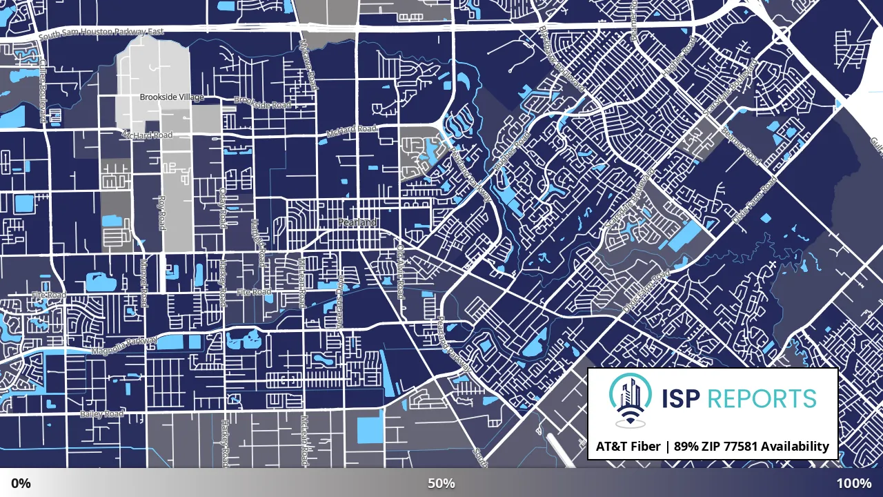 77581, TX map of internet availability