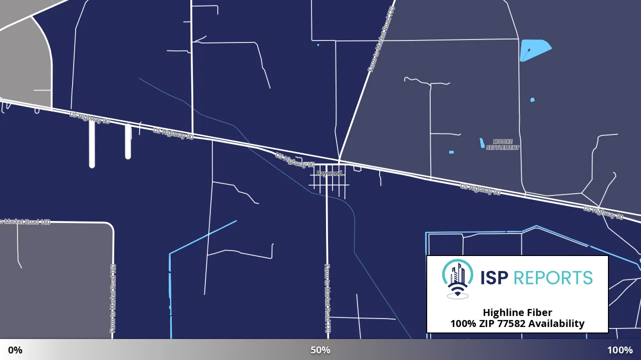 77582, TX map of internet availability