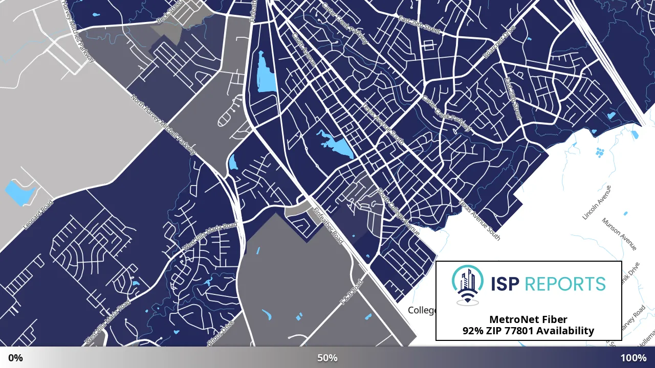 77801, TX map of internet availability