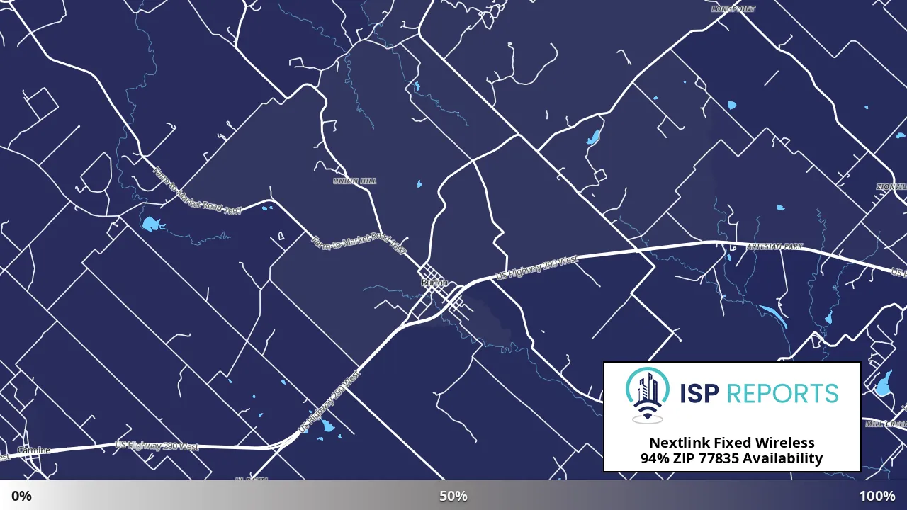 77835, TX map of internet availability