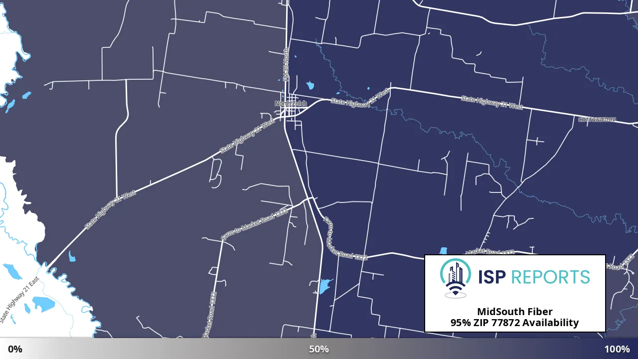 77872, TX map of internet availability