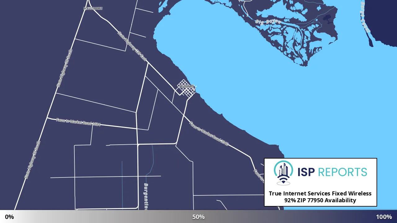 77950, TX map of internet availability