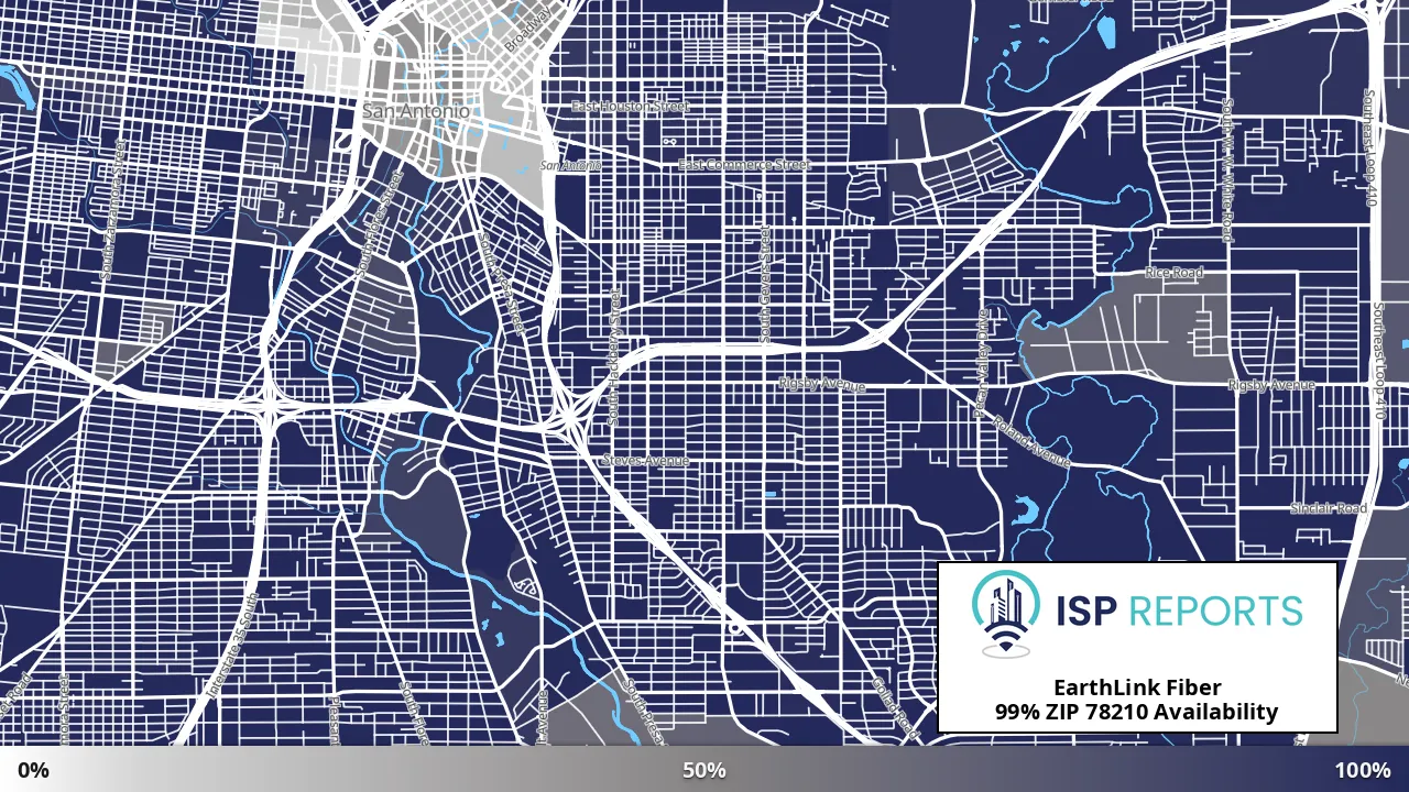 78210, TX map of internet availability