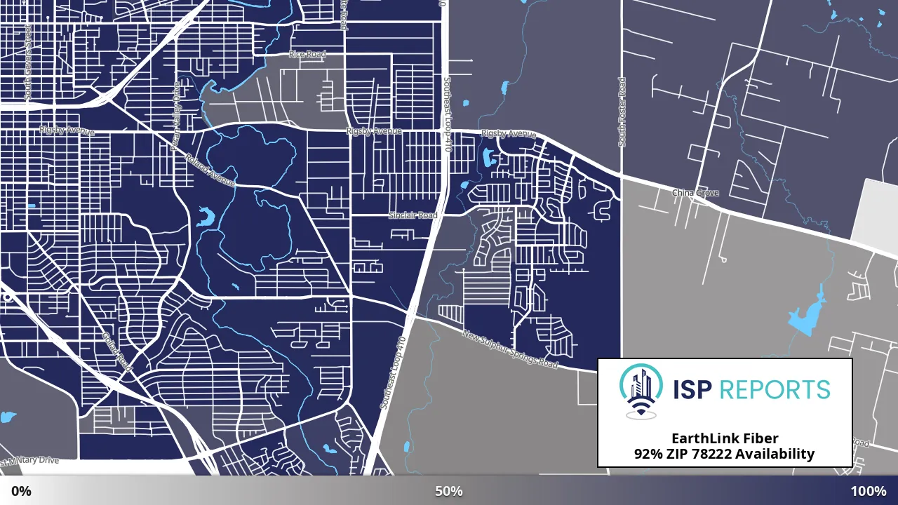 78222, TX map of internet availability