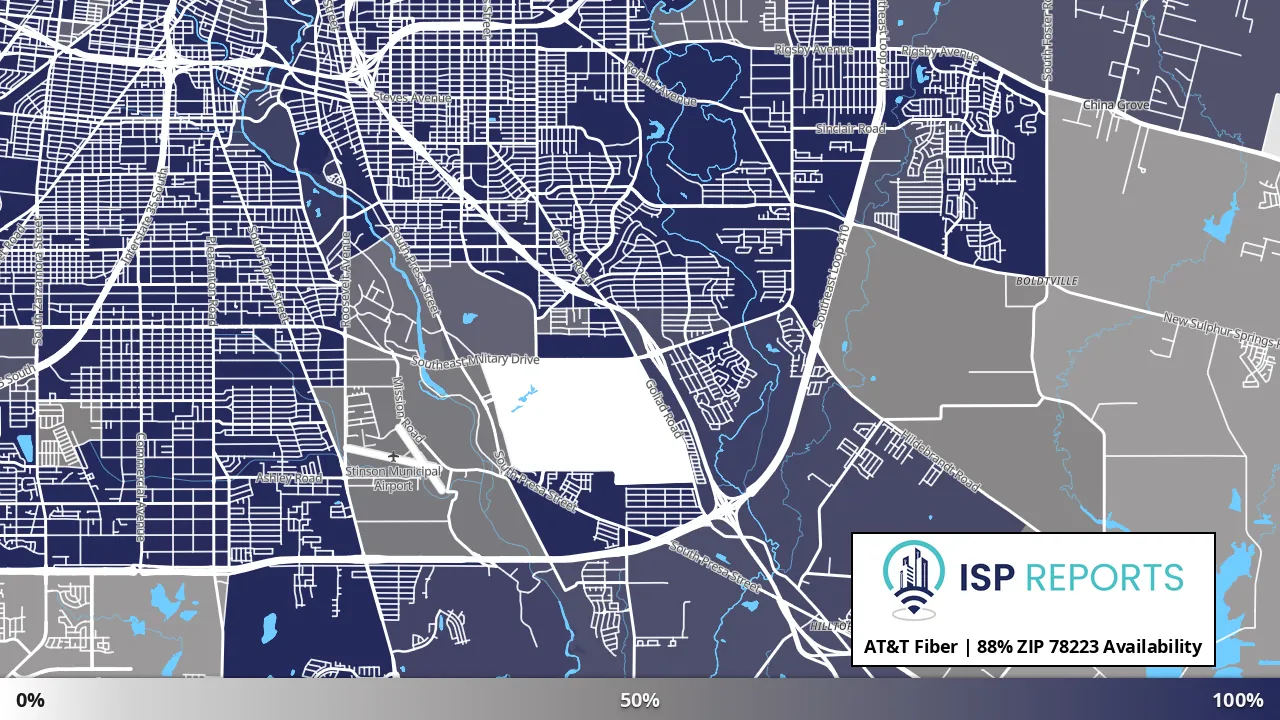 78223, TX map of internet availability