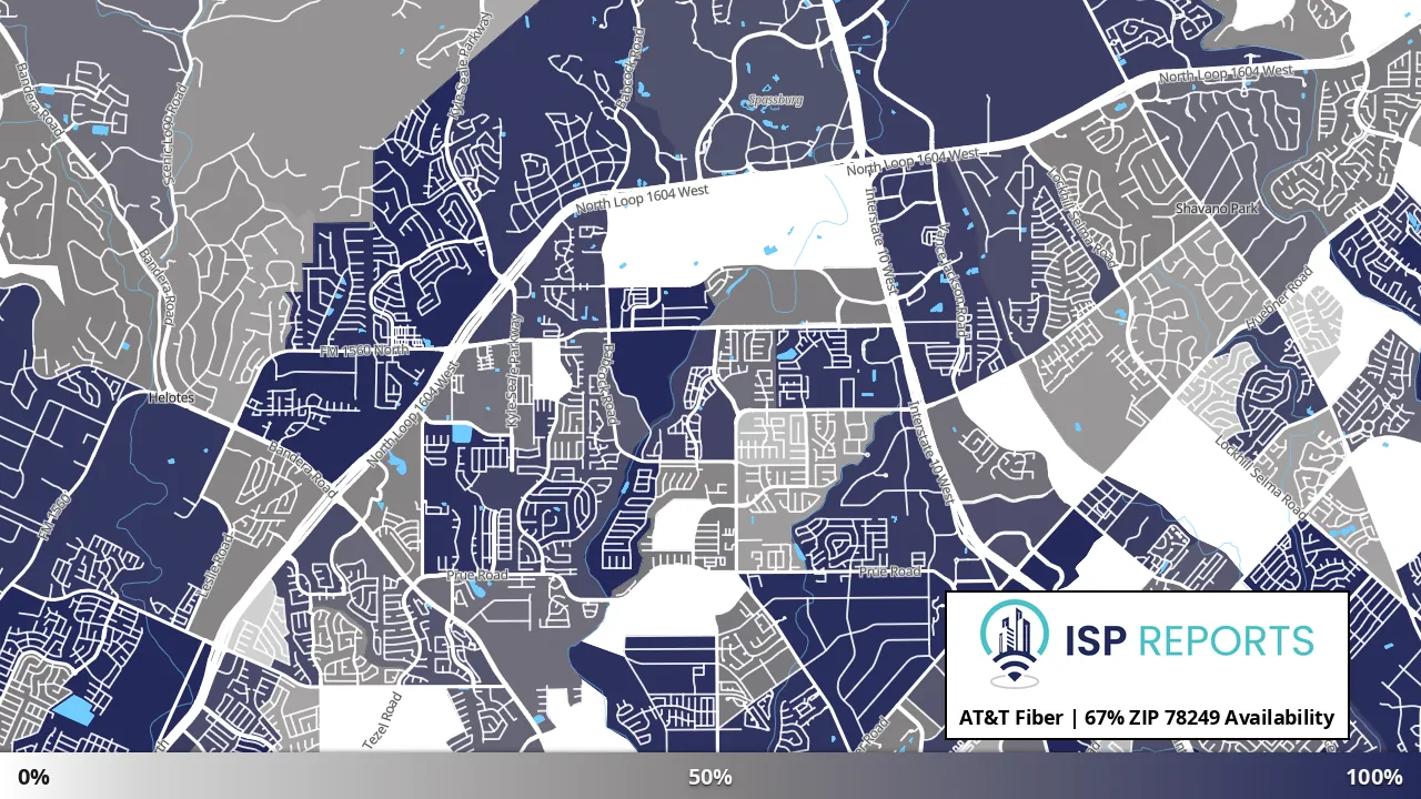 78249, TX map of internet availability