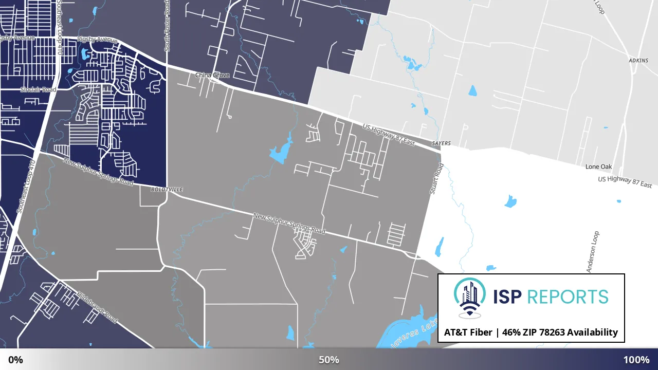 78263, TX map of internet availability