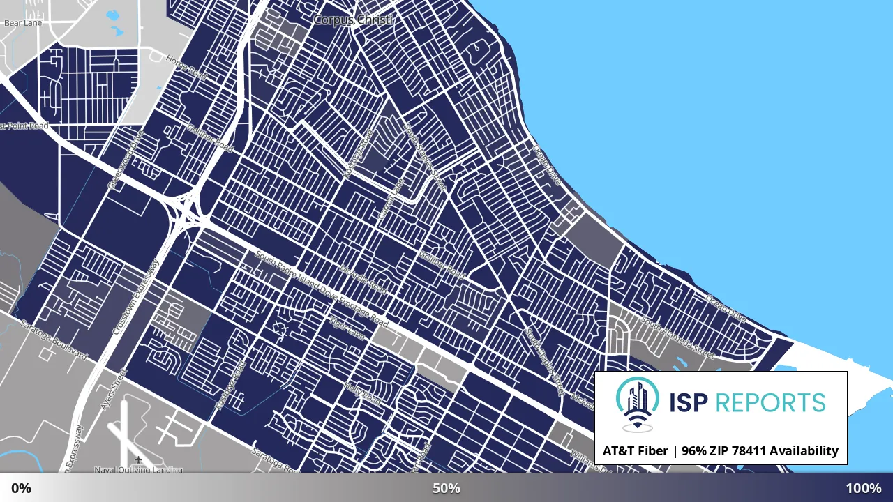 78411, TX map of internet availability