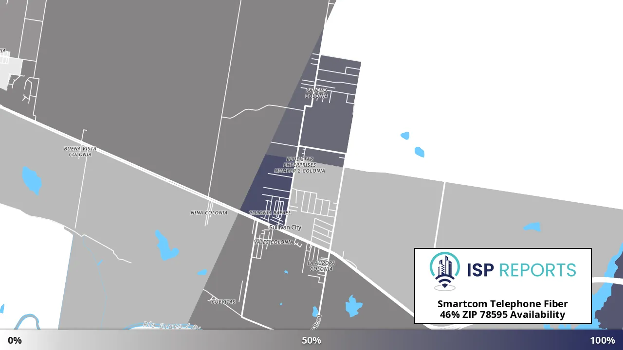 78595, TX map of internet availability