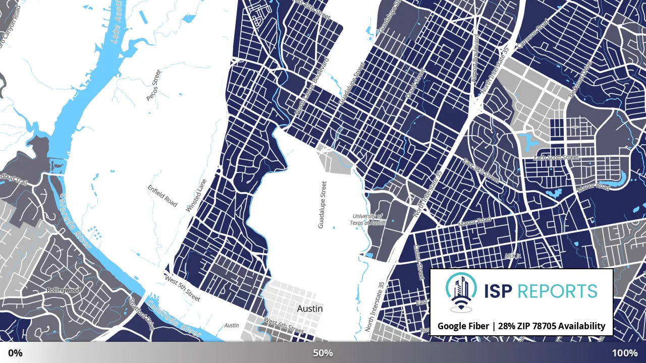 78705, TX map of internet availability