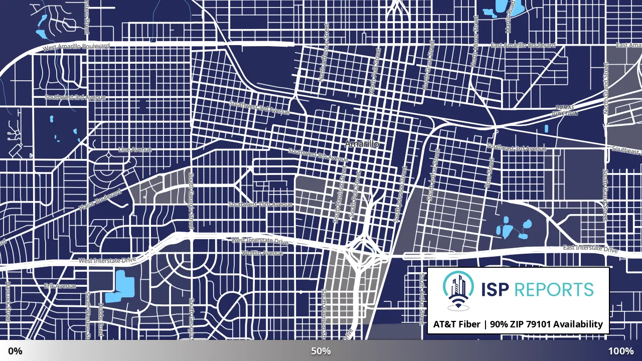 79101, TX map of internet availability