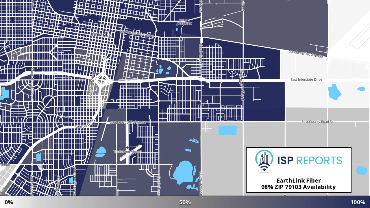 79103, TX map of internet availability