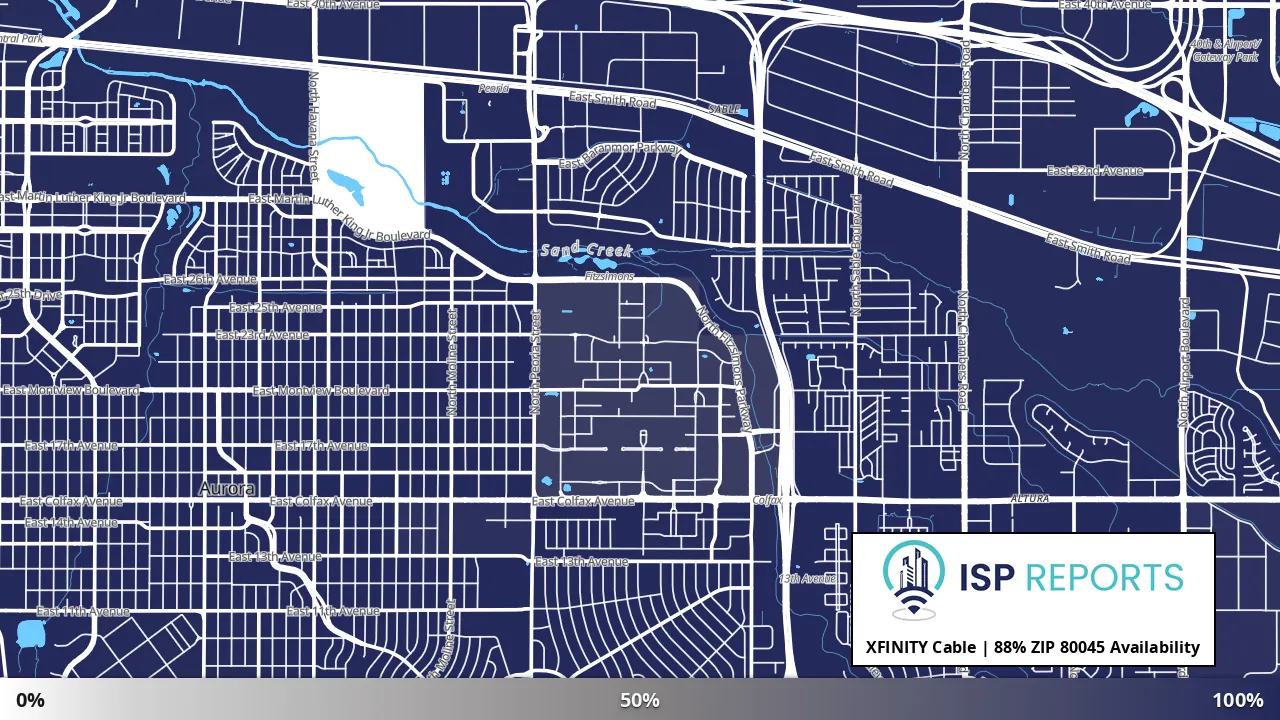 80045, CO map of internet availability