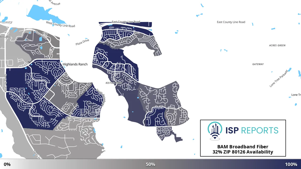 80126, CO map of internet availability