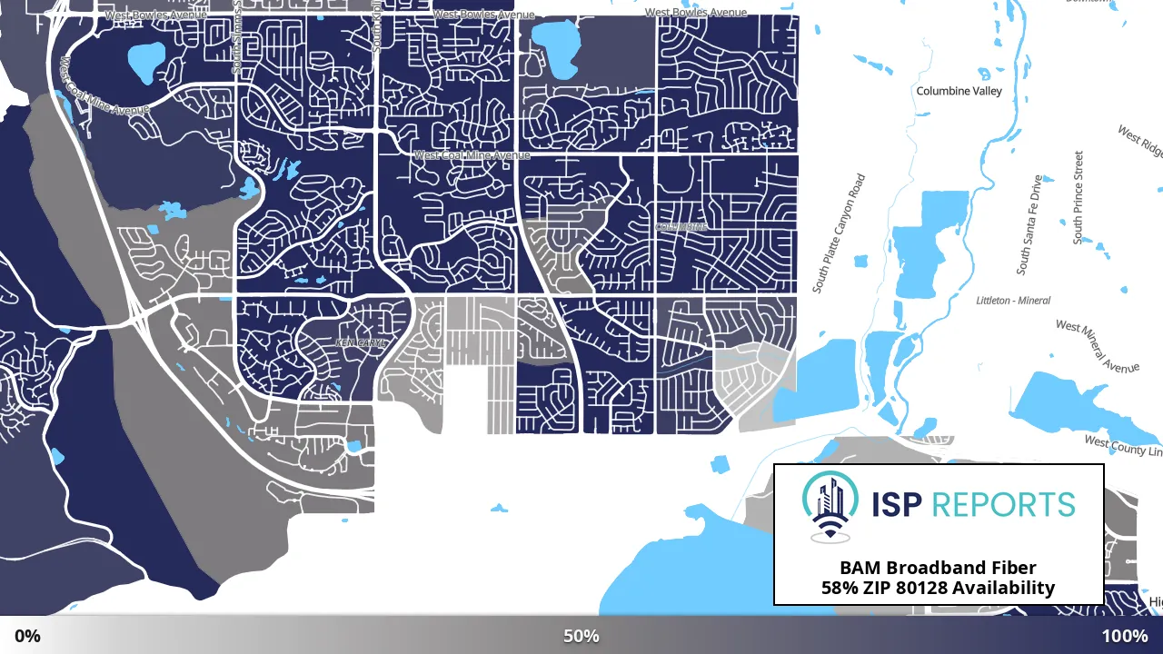 80128, CO map of internet availability