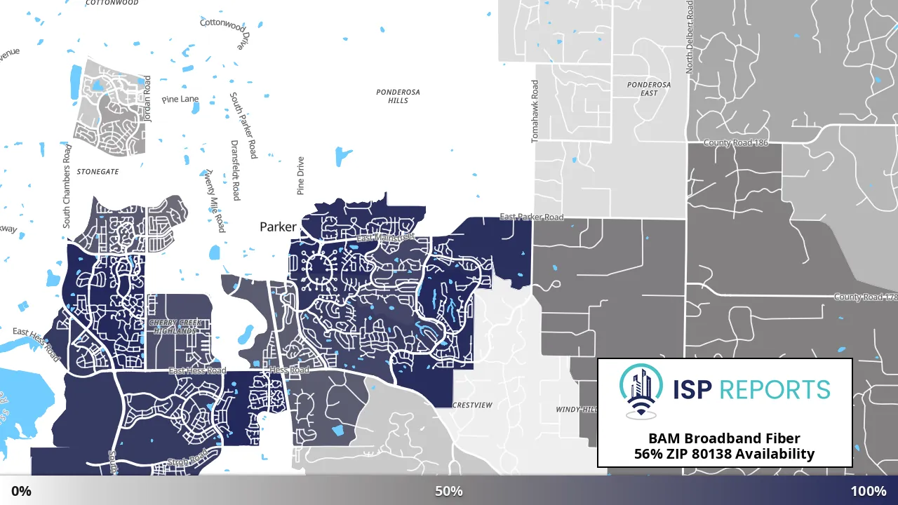 80138, CO map of internet availability